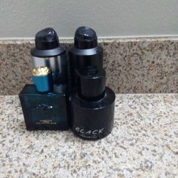 Men’s Cologne Bundle – Versace, Bath & Body Works Graphite & Noir, Kenneth Cole Black