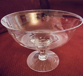 Princess House Etched Pedestal Bowl