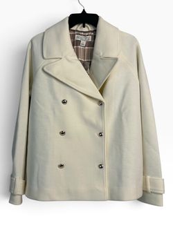 Women's Cream Double-Breasted Peacoat Size Small