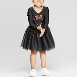 Disney Minnie Mouse Black Tutu Bailarina Dress And Headband 