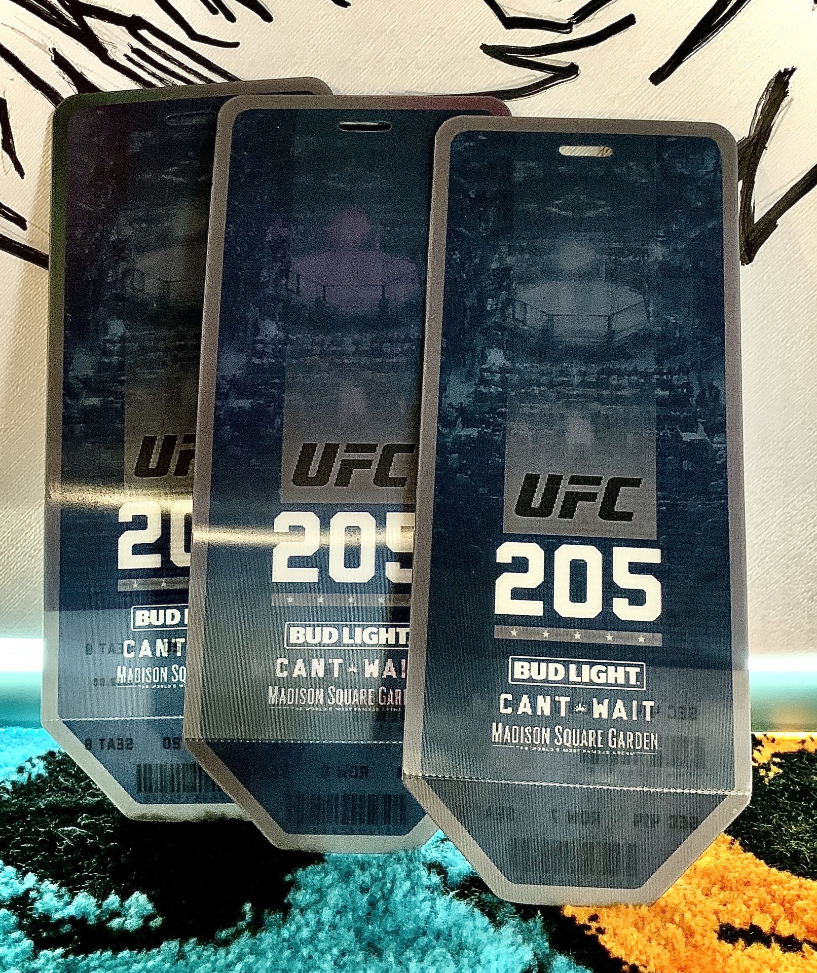 3 UFC 205 Lenticular Tickets Never Used 1st UFC at MSG Conor McGregor 