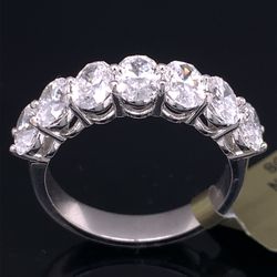 14kt Solid Gold 2.50 Ct Tw Lab Created Diamond Oval Wedding Band Size 7