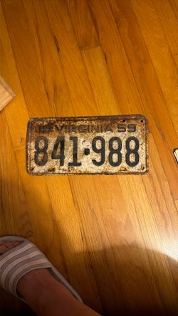 1959 VA License Plate