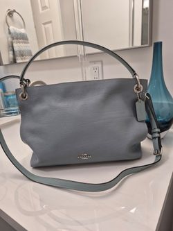 Coach NEW Clarkson Hobo bag in Slate Blue Marine Glovetanned pebbled leather