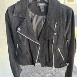 Forever 21 Medium size Woman’s Leather Jacket with Fringes