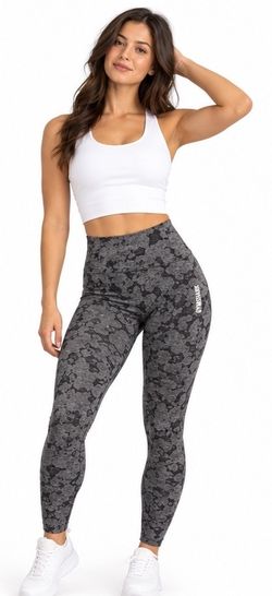 Gymshark Adapt Camo Seamless Leggings Black Gray XL