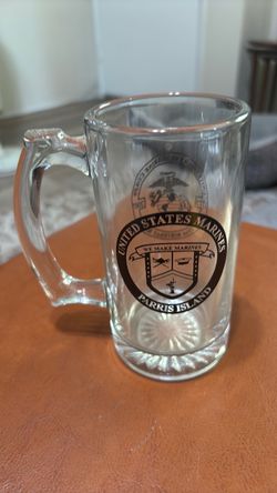 USMC Parris Island Glass Beer Mug