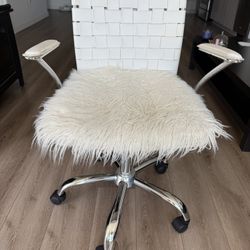 Office Desk Chair, Adjustable Height, White 