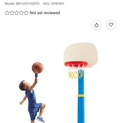 Costway - Kids Children Basketball Hoop Stand Adjustable Height 47"-63"Indoor Outdoor Sports Toy - Multicolour