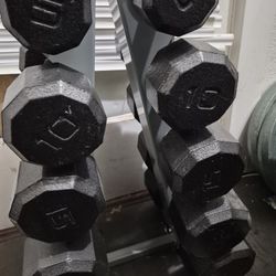 Dumbells Weights Set With Rack