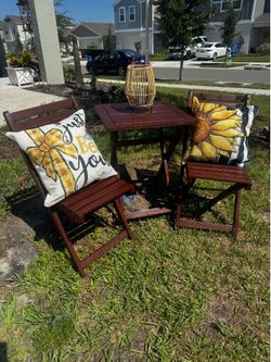 3 pc Solid Wood Bistro Set H27x20x20