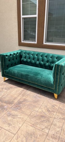 Michelle Green Velvet Loveseat