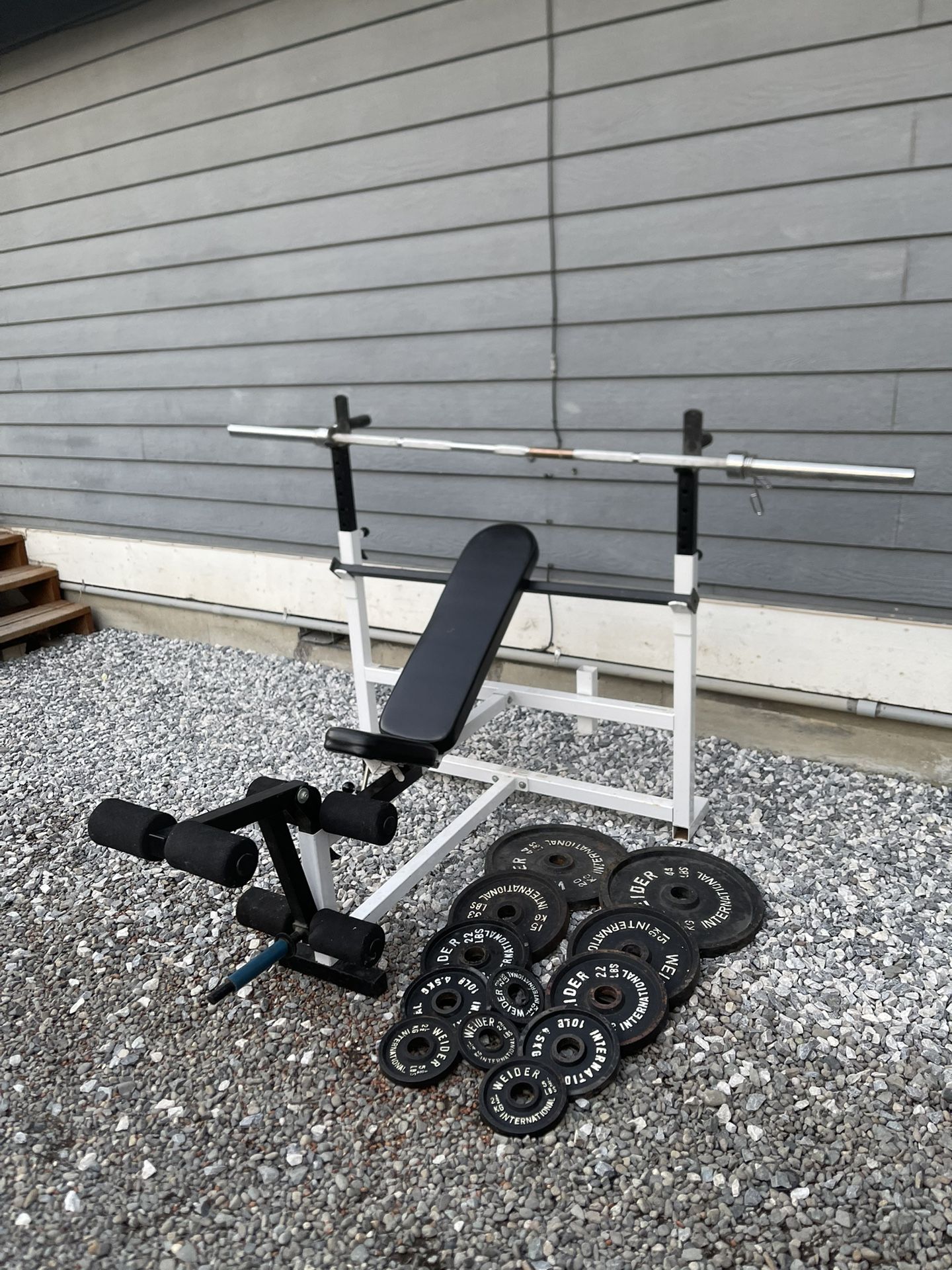 Weight Bench Press And Weights Bar