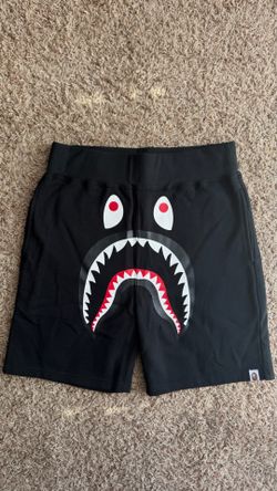 100% Authentic BAPE Shark Sweat Shorts (Black, Size Small)