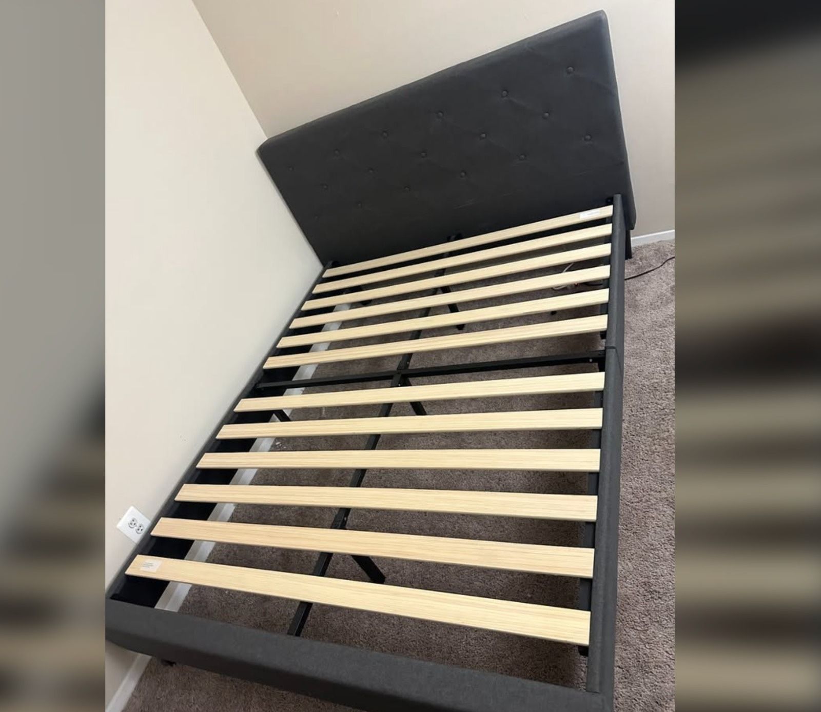 [$200] Queen Bed Frame + Queen Mattress For Sale: Hardly Used