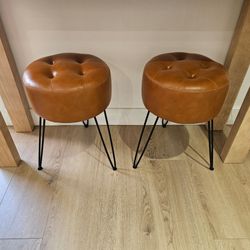 Two Faux leather stools/chairs