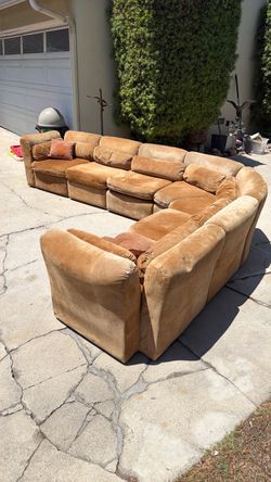 1970s  funky disco sectional suede sofa all original in amazing shape !