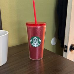 Red Glitter Starbucks 16oz Tumbler Cup