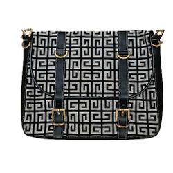 GIVENCHY Side Tote Bag - Black/Gray with Leather Strap
