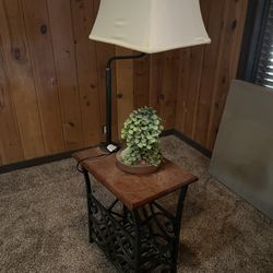 Lamp, Table, Magazine Rack Stand