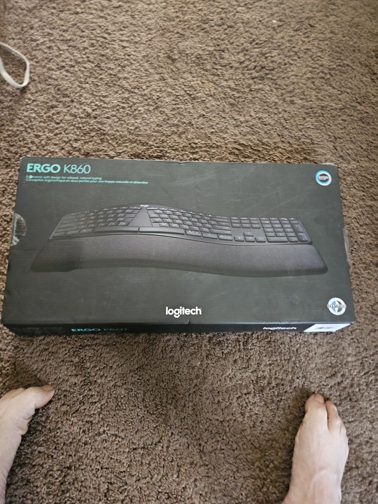 Logitech ERGO K860 Wireless Ergonomic Keyboard-Split Keyboard, Wrist Rest-BLACK