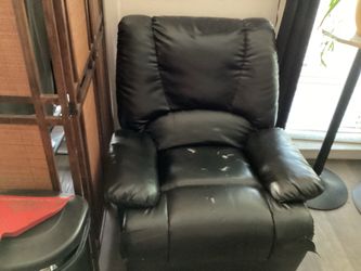 Black recliner chair needs re-upholstery