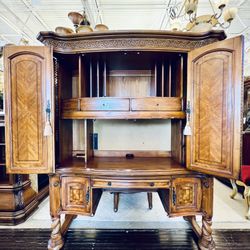 AICO By Michael Amini English Truffle Brittany Desk And Hutch - NY