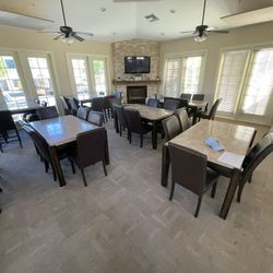 Commercial Marble Dining Table +6 Chairs – 8 Sets Available!