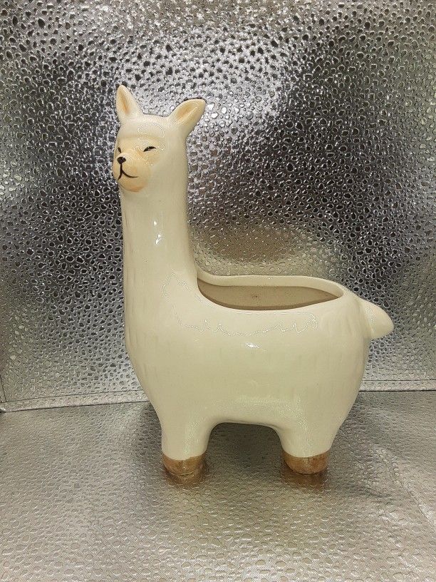 Llama Pot/planter 8 Inches Tall. Glazed Ceramic. Great For Succulents