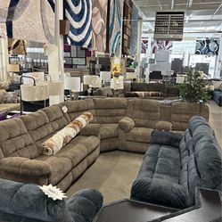 New 3pc Brown Reclining Sectional