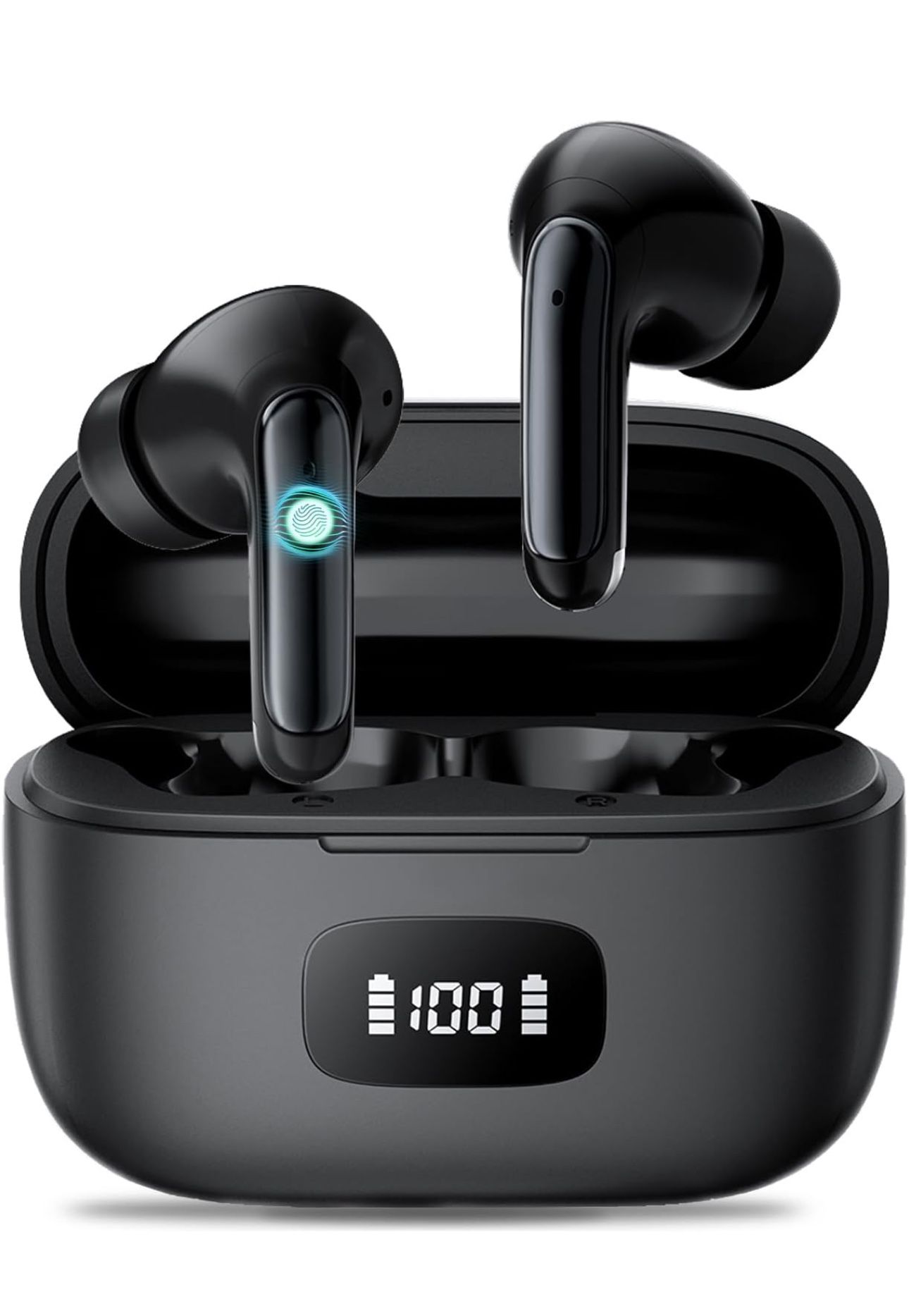 Earbuds, Wireless Earbuds 2025 Bluetooth 5.3 Headphones, 56Hrs Hi-Fi Stereo Deep Bass Earphones with 4 ENC Noise Cancelling Headphones Mics, IPX7 Wate