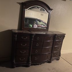 Cómoda De Madera Y mármol 