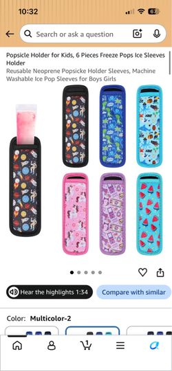 Kids Neoprene Popsicle Holder Sleeves Set of 6