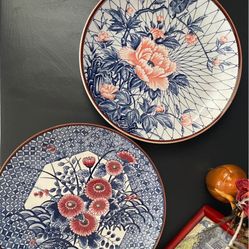 2 Japanese Plates & a Candy Dish