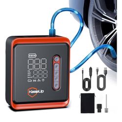 KEEPUP Portable Tire Inflator Air Compressor 150PSI Fast Inflation Cordless Air Pump with Rechargeable Battery