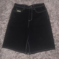 Empyre Ultra Loose Black Denim Skate Shorts