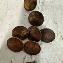 Copper Finish Metal Dome Button Set 8Vintage 1" Coat Blazer Suit Old Stock #D5