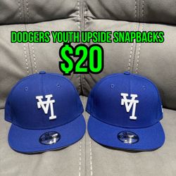 MLB New Era Los Angeles Dodgers Blue Upside Logo YOUTH 9fifty SnapBack Hats 