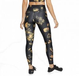 RARE! Nike Gold Floral Leggings