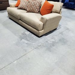 DEEP SEAT BEIGE MEMORY FOAM COOLING GEL SOFA BRAND NEW 