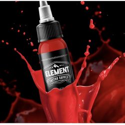 Element Tattoo Supply Red Tattoo Ink - Professional Permanent Solid Color for Tattooing on Human Skin - Pre-Dispersed Colored Pigments - Artists Suppl