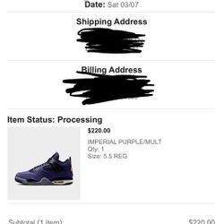 Jordan 4 Lakers Size 5.5 Men’s 