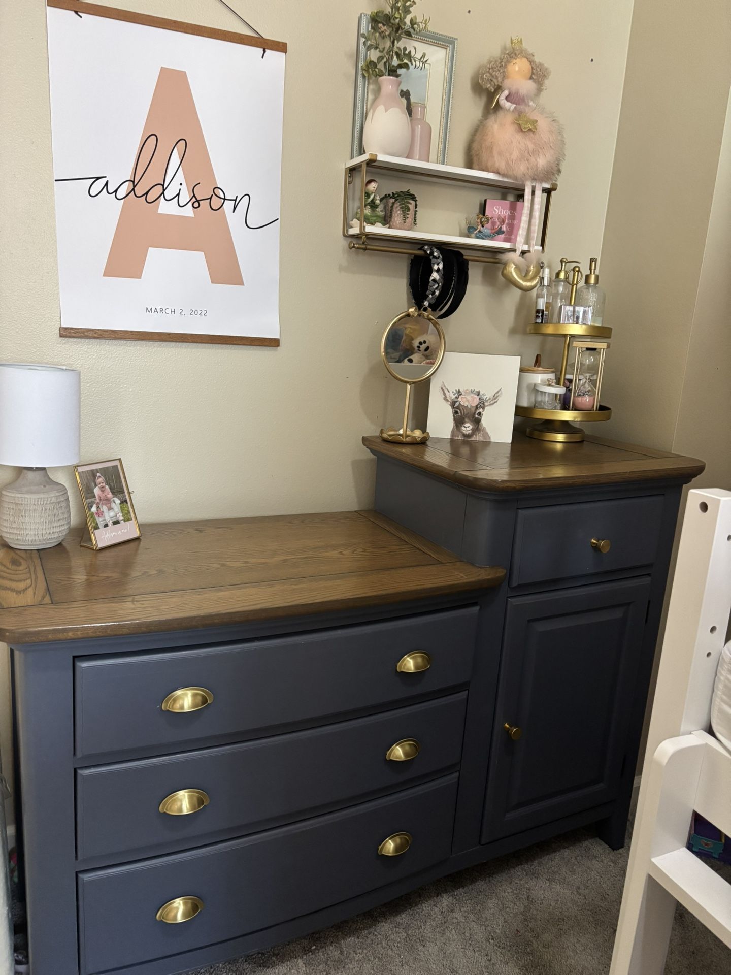 Beautifully Refinished Solid Wood Changing Table/dresser