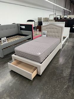 New twin bed frame with mattress