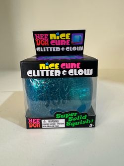 NeeDoh Nice Cube Glitter & Glow Blue