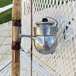 Bache Brown Spinster Reel with Daiwa Fishing Pole / Rod