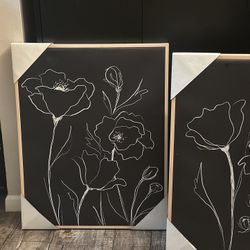 (2) Wall Art Arts Canvas Modern