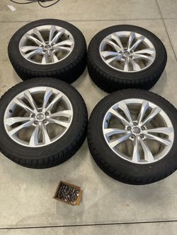 Audi Q7 OEM 19" Wheels + Bridgestone Blizzak DM-V2 Winter Tires 255/55R19 - Set of 4 (2017+ Q7)