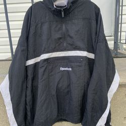 Retro Reebok Black/White Windbreaker Size L