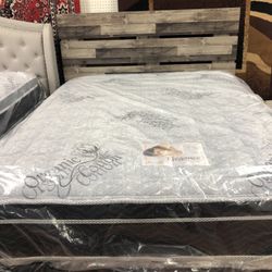 New Queen Size Bed With Mattress And Box Spring Included 